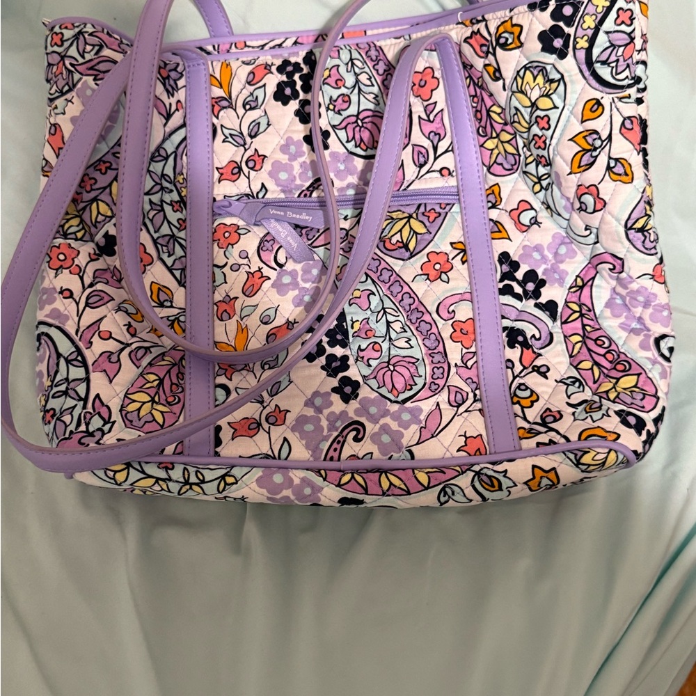 Vera Bradley Floral Paisley Tote Bag - Purple and Pink